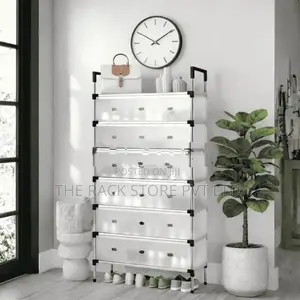 7 Tier Covered Shoe Rack – Foldable Storage Cabinet