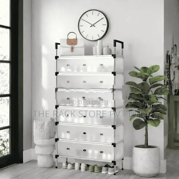 7 Tier Covered Shoe Rack – Foldable Storage Cabinet