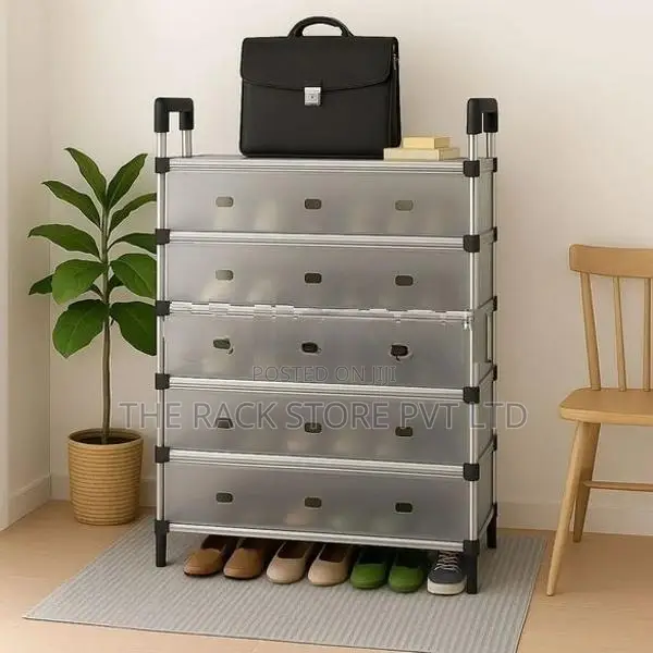 6 Tier Covered Shoe Storage Cabinet – Foldable Rack