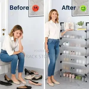 6 Tier Covered Shoe Storage Cabinet – Foldable Rack