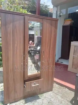 3 Door Melamine Dressing Wardrobe with Glass