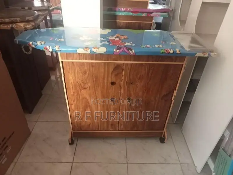 Melamine Iron Table With Cupboard