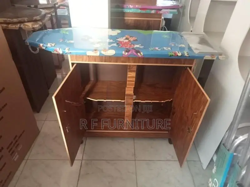 Melamine Iron Table With Cupboard
