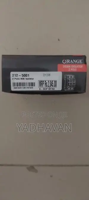 Orange Electric Double Pole Isolator