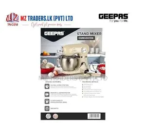 Geepas GSM43013 3 In 1 Mixer 600w 7 Level Speed, 5 Litre Stainless Ste