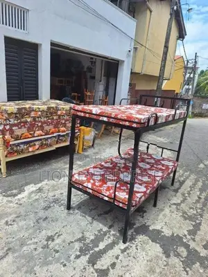 Steel Bunk Bed with 2 Single Layer Mattresses