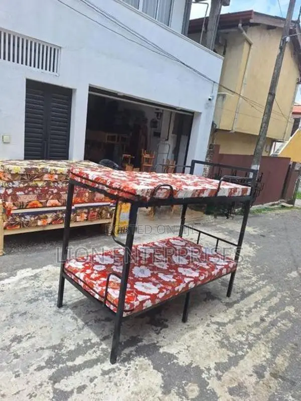 Steel Bunk Bed with 2 Single Layer Mattresses