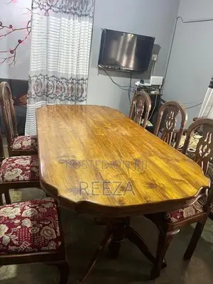 Used Wooden Dining Table with Chairs