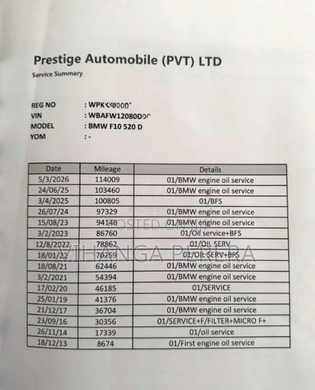 BMW 520D M Sport 2012 Car (Used)