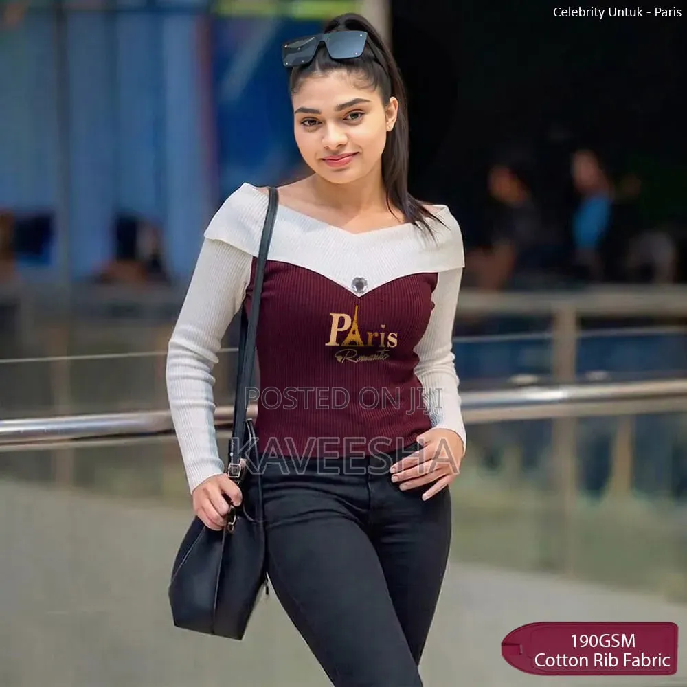 Celebrity Tee S / M / L 1900 Rib Material Stretchy Cotton Fabric