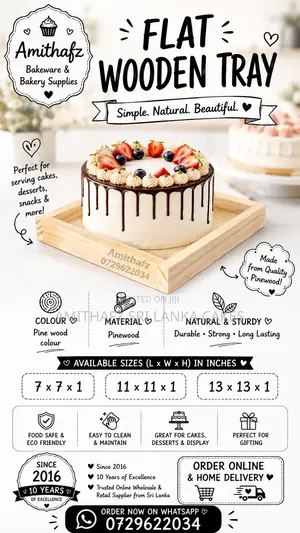 Need a Premium Tray for Cakes or Desserts? Wooden Trays in Sri Lanka
