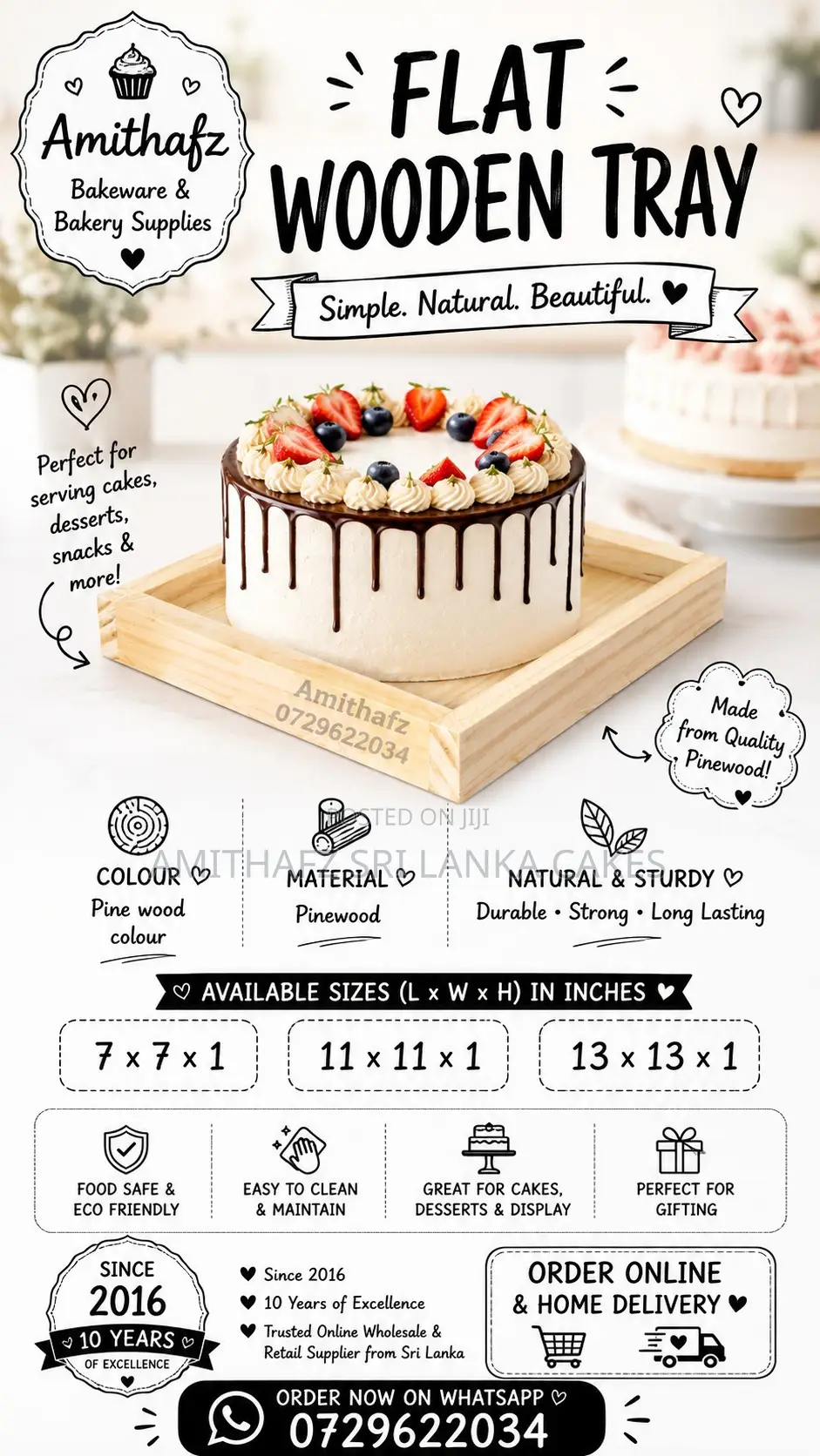 Need a Premium Tray for Cakes or Desserts? Wooden Trays in Sri Lanka