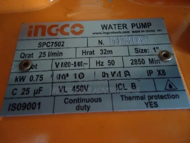 Submersible Water Pump 1 HP - INGCO BRAND