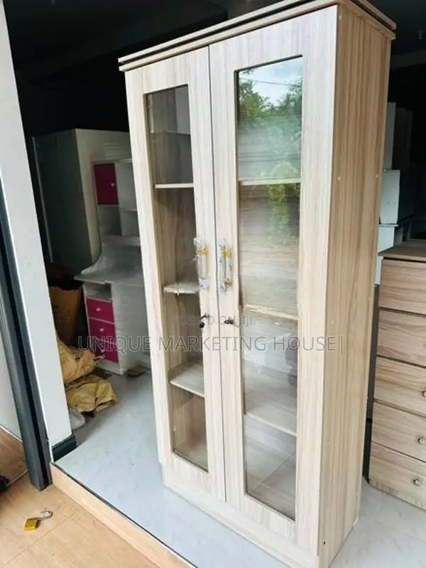 Modern American White Glass Display Cupboards