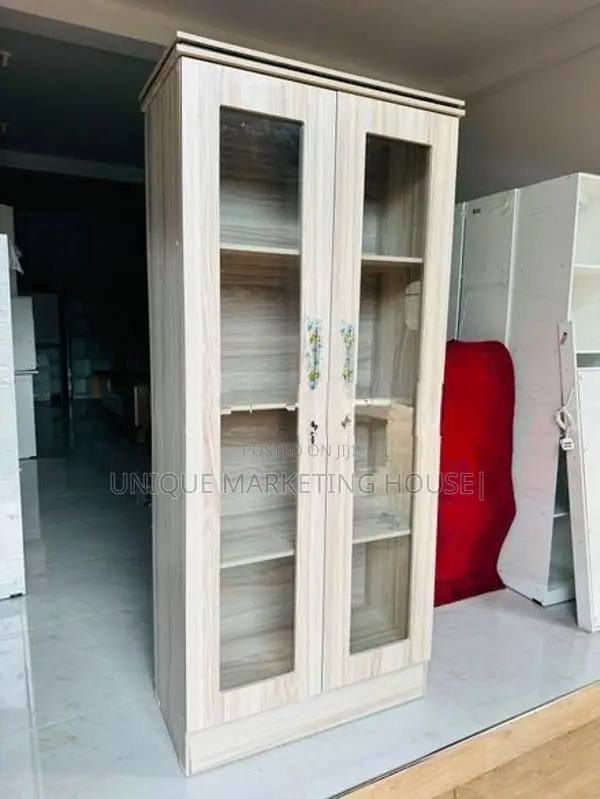 Modern American White Glass Display Cupboards