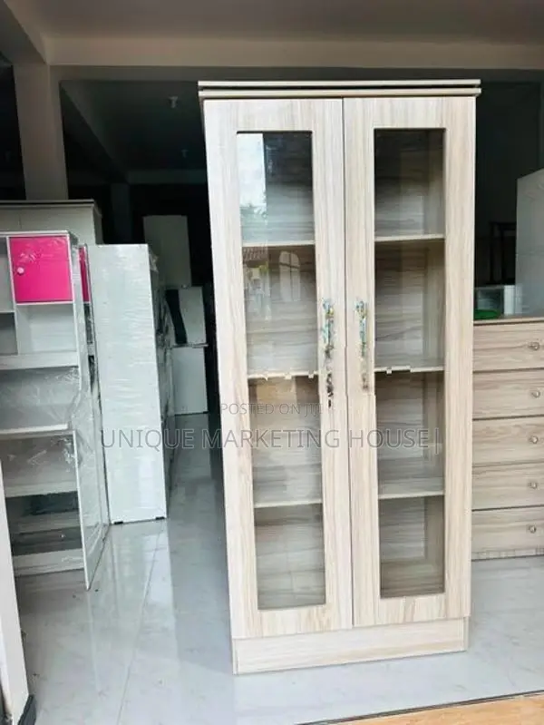 Modern American White Glass Display Cupboards