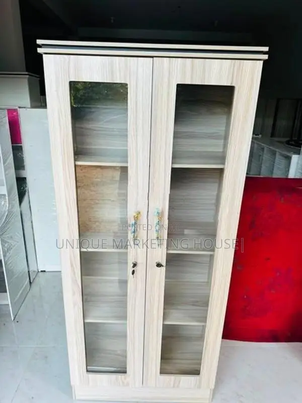 Modern American White Glass Display Cupboards