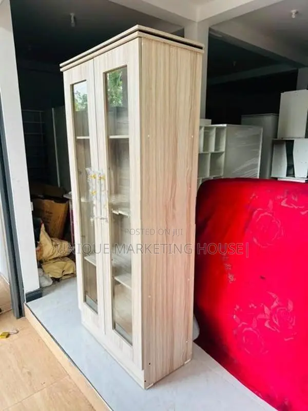 Modern American White Glass Display Cupboards