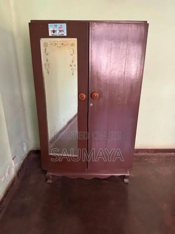 2 Door Teak Wardrobe with Mirror