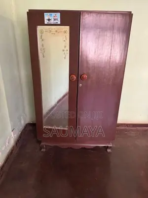 2 Door Teak Wardrobe with Mirror