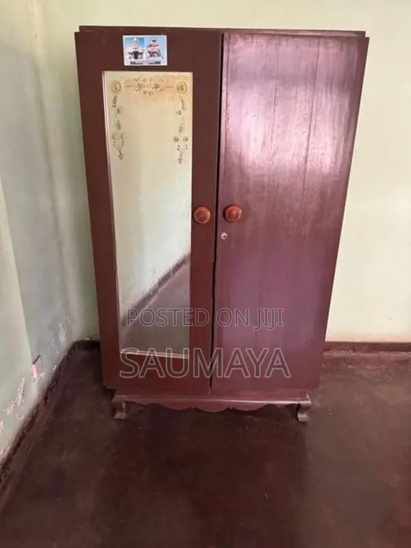 2 Door Teak Wardrobe with Mirror