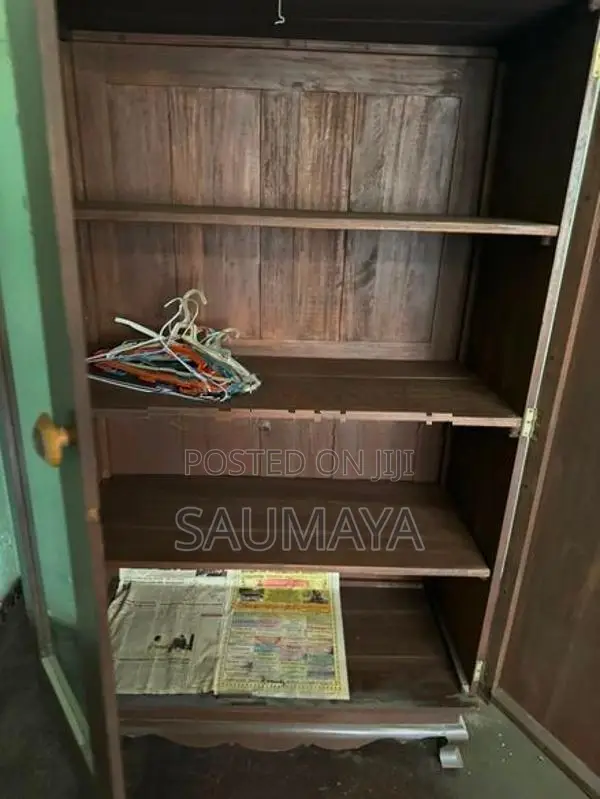 2 Door Teak Wardrobe with Mirror