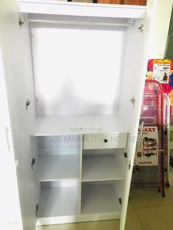 Modern 2D Half Hanging White Wardrobe
