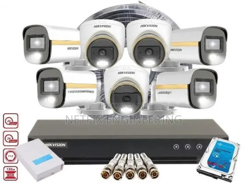 Hikvision High Quality 1,080P 5MP Rainbow ColorVu CCTV Package
