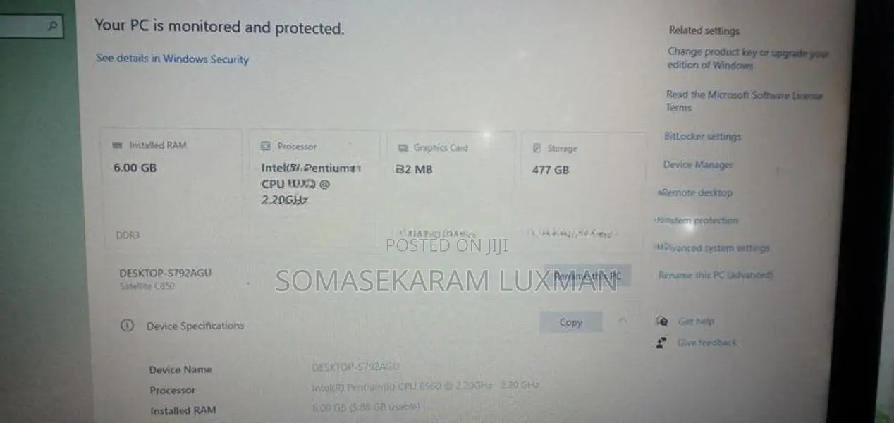 Toshiba Satellite C850 Pentium Used Laptop