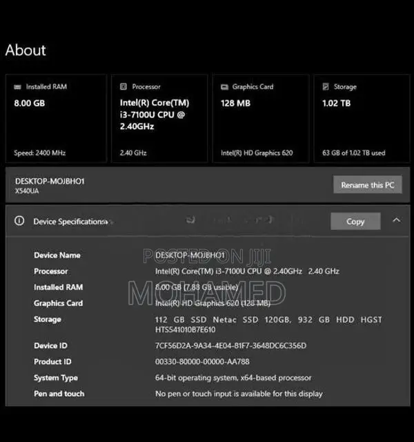 Asus I3 7th Gen Laptop