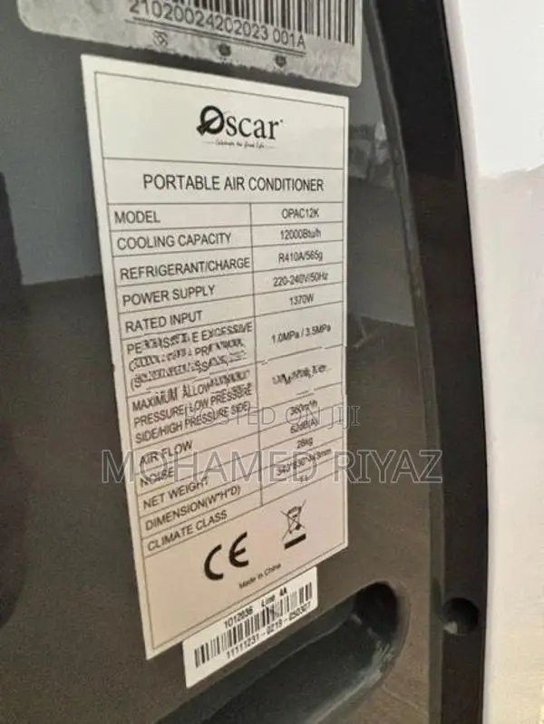 Oscar Portable Air Conditioner 12000BTU