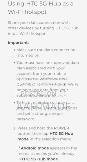 HTC 5G Hub Router with Access Point