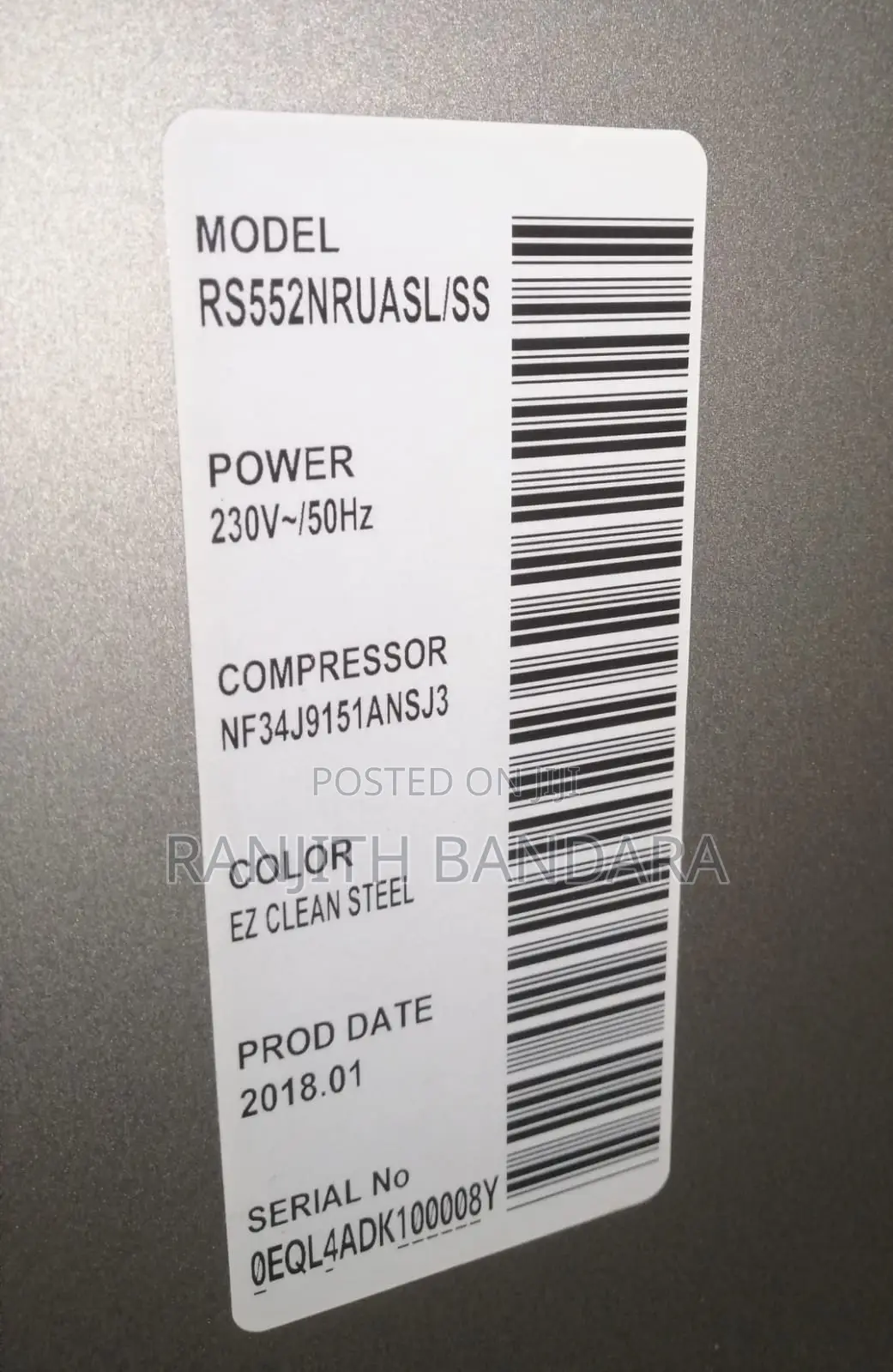Samsung Refrigerator (Side by Side)