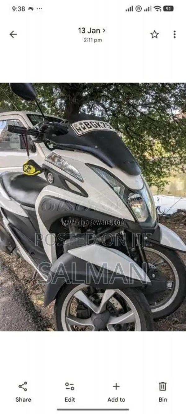 Yamaha Tricity 2018 Motorbike Unregistered (Recondition)