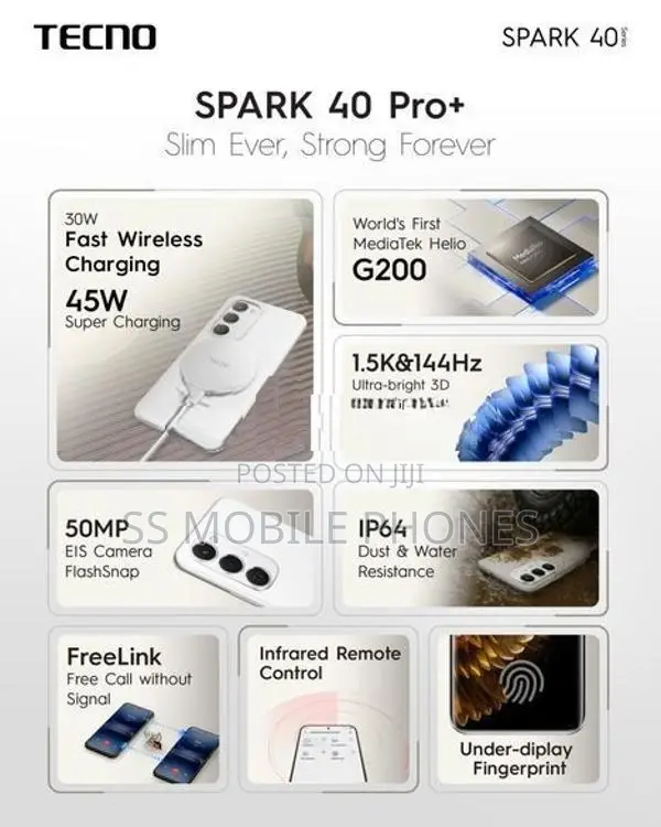 Tecno Spark 40 Pro+ 8/256GB (Brand New)