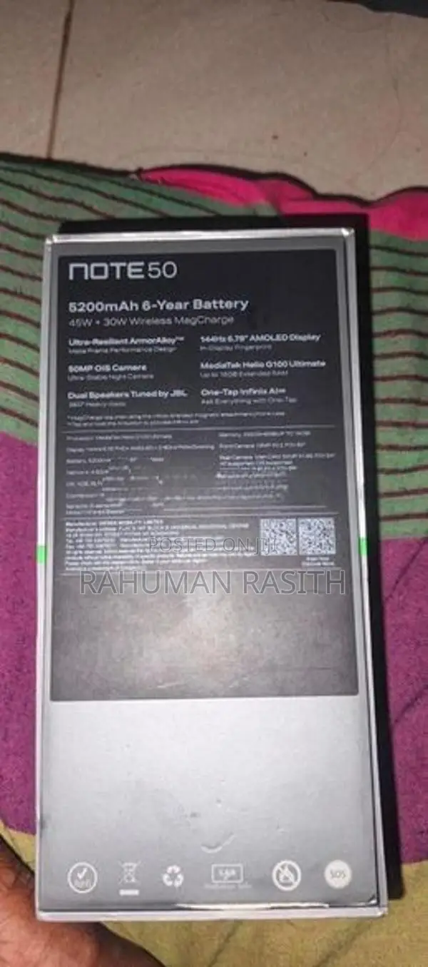 Infinix Note 50 256GB 16GB Ram (Used)