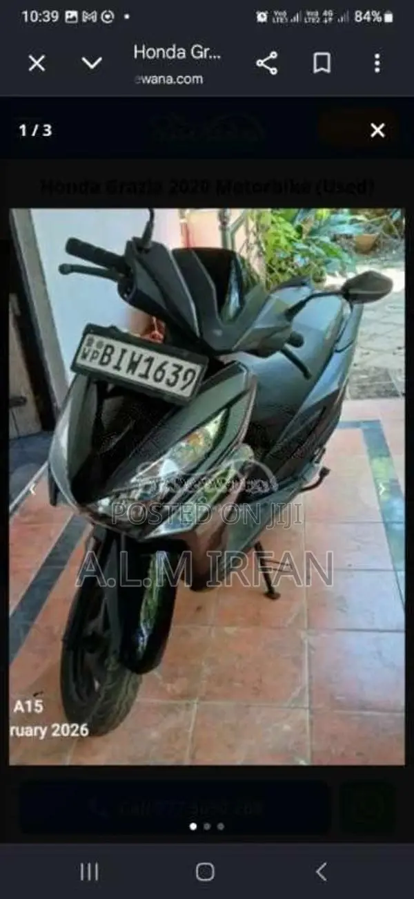 Honda Grazia 2020 Motorbike (Used)