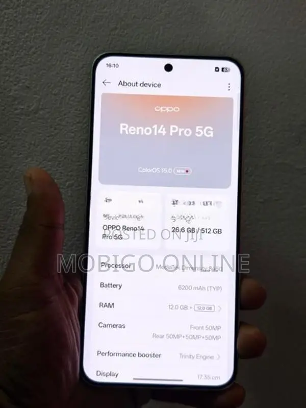 Oppo Reno 14 pro 12+12gb 512gb (Used)