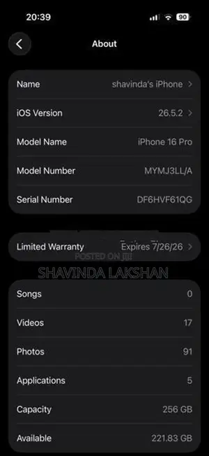 Apple iPhone 16 Pro 256GB (Used)
