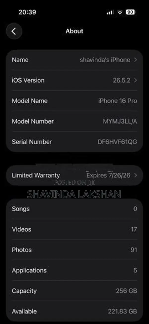 Apple iPhone 16 Pro 256GB (Used)