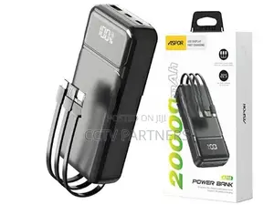 Aspor A316 20000mAh Power Bank 22.5W Fast Charging Phone Charger cable