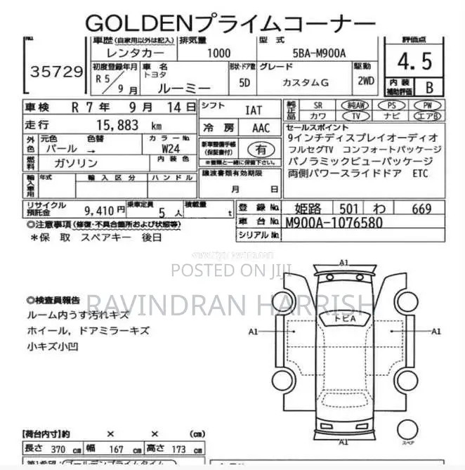 Toyota Roomy 2023 Car (Used)