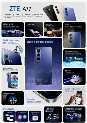 ZTE A77 128GB 8GB (Brand New)