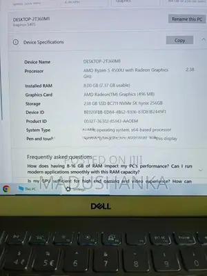 Dell inspiron Ryzen 5 Laptop