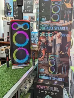 Okop KP-8009 Outdoor Party Speakers with Dual Mic (100W)