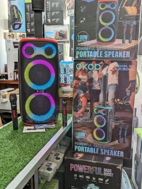 Okop KP-8009 Outdoor Party Speakers with Dual Mic (100W)