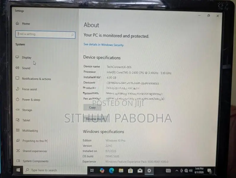 Desktop PC Setup – Intel Core i5 Windows 10 Pro