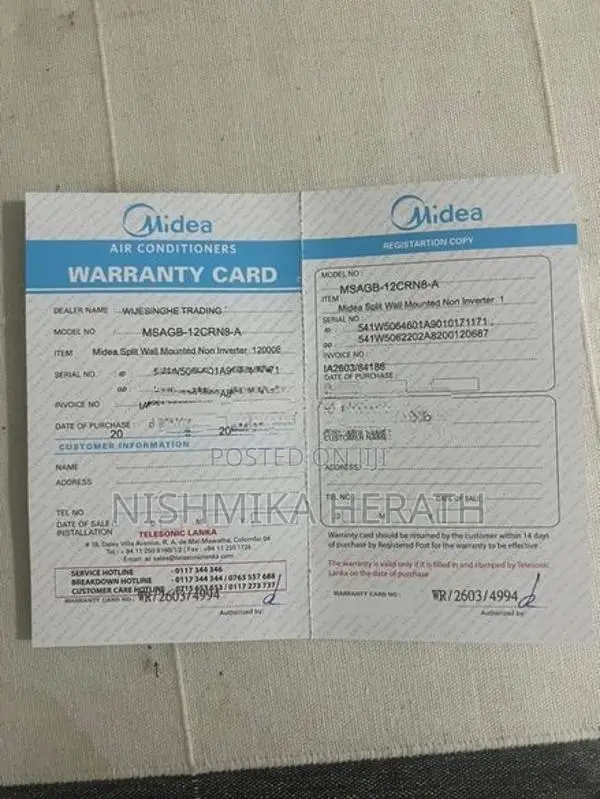 Midea 12000btu non inverter