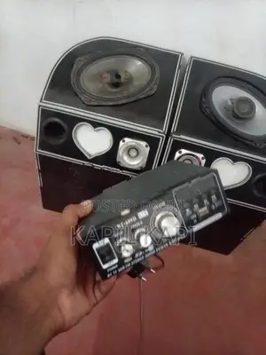 Three wheel speaker box with amp