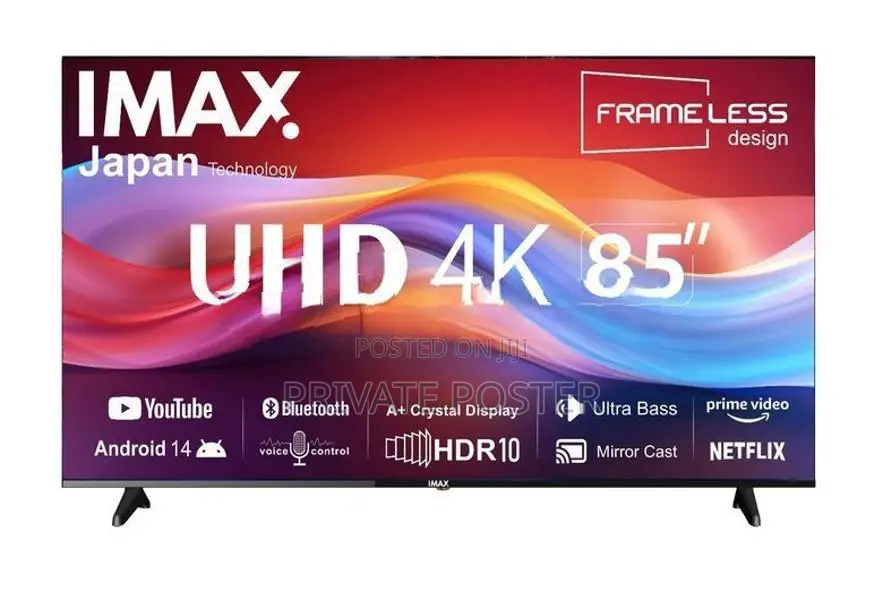 IMAX 85" 4K Smart android UHD Frameless LED TV with Voice Command